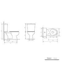 YS22203 2-dijelni keramički WC, izduženi WC sa S sifonom, TISI/SNI certificirani WC;