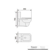 YS22212HT Viseći keramički WC, Zidni WC, ispiranje;