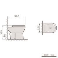 YS22215F Jednostojeći keramički WC, WC s P-sifonom;