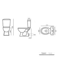 YS22221P 2-dijelni keramički WC, blisko spojen WC s P-sifonom;