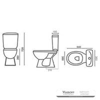 YS22221S Retro dizajn 2-dijelni keramički WC, usko spojen WC s P-sifonom;