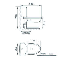 YS22262P 2-dijelni keramički WC, WC s P-sifonom;