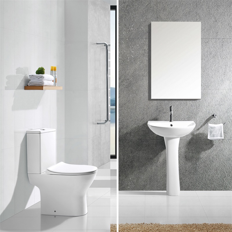 YS22270P 2-dijelni keramički WC bez ruba, WC s P-zaklopkom;