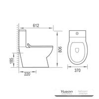 YS22270P 2-dijelni keramički WC bez ruba, WC s P-zaklopkom;