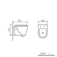 YS22286H Viseći keramički WC, Zidni WC, ispiranje;