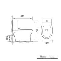 YS22292 2-dijelni keramički WC bez ruba, WC s P-sifonom;