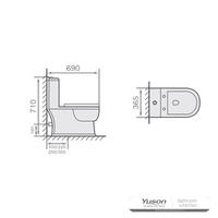YS24216 Jednodijelni keramički WC, sifonski;