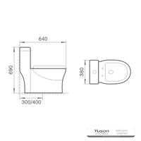 YS24242 Jednodijelni keramički WC, sifonski;