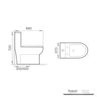 YS24247 Jednodijelni keramički WC, sifonski;
