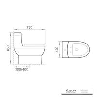 YS24252 Jednodijelni keramički WC, sifonski;