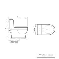 YS24256 Jednodijelni keramički WC, sifonski;