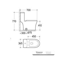 YS24282 Jednodijelni keramički WC, sifonski;