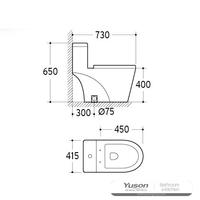 YS24284 Jednodijelni keramički WC, sifonski;
