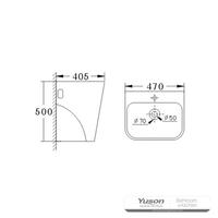 YS26617 Keramički zidni umivaonik, jednodijelni totem umivaonik;