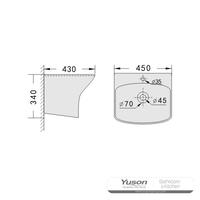 YS26632 Keramički zidni umivaonik, jednodijelni totem umivaonik;