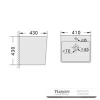 YS26640 Keramički zidni umivaonik, jednodijelni totem umivaonik;