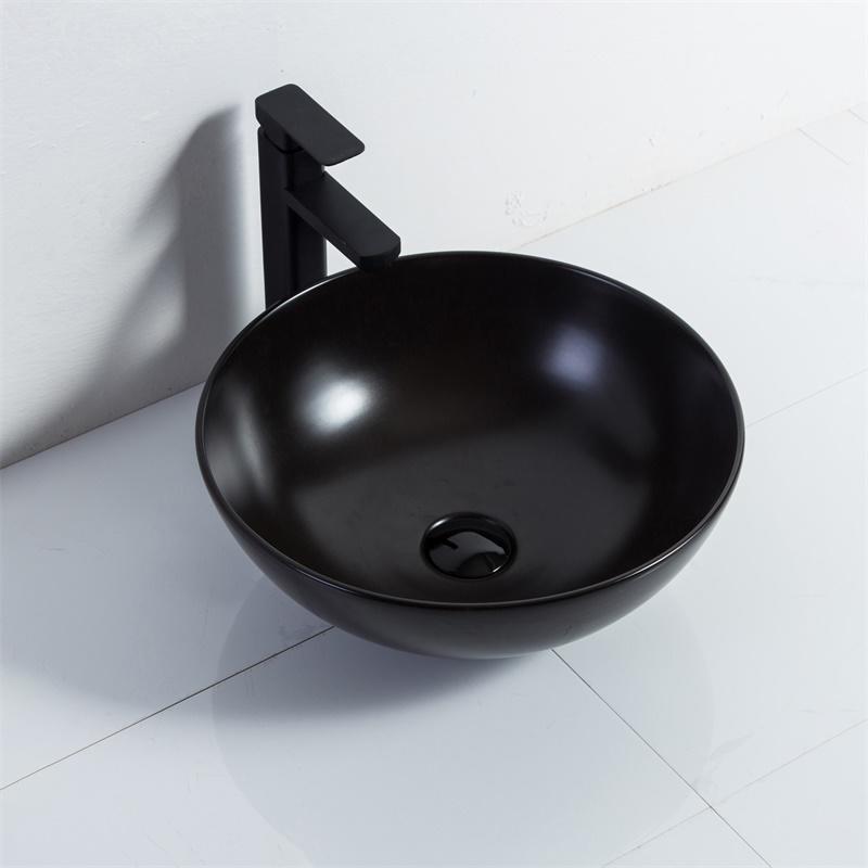 YS28401-MB Mat crna keramika iznad umivaonika, umjetnički umivaonik, keramički umivaonik;