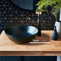 YS28401-MB Mat crna keramika iznad umivaonika, umjetnički umivaonik, keramički umivaonik;