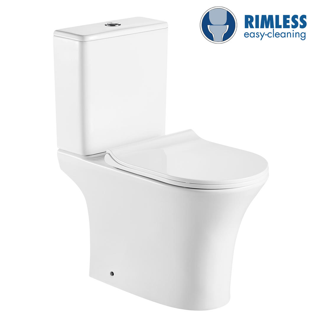 YS22294P 2-dijelni keramički WC bez ruba, WC s ispiranjem s P-zamkom;